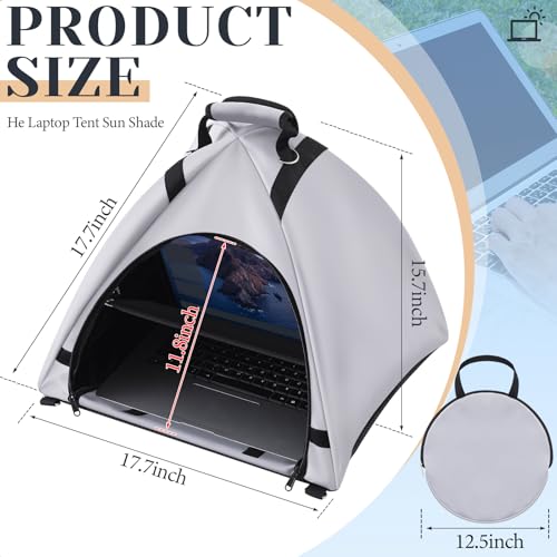 Laptop Sun Shade and Water Resistant Tent Bag with Glare Shield, Shoulder Strap, Portable Case for Working Outdoor Foldable Privacy Cover Hood2