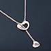 ENSIANTH Rose Gold Zodiac Signs Heart Necklace Stainless Steel Lariat Y Necklace Best Birthday Gift (Scorpio)