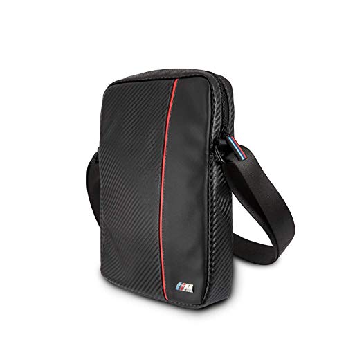 Pu Leather Tablet Bag - Pu Carbon & Red Stripe Shoulder/Messenger Bag 7-8" #TOP2
