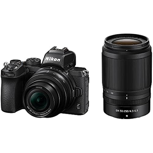 Nikon Z 50 with Two Lenses | Compact mirrorless Stills/Video Camera with Wide-Angle and telephoto Zoom Lenses | Nikon USA Model