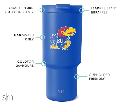 Image of Simple Modern Kansas Jayhawks Tumbler with Straw | 30oz | Collegiate