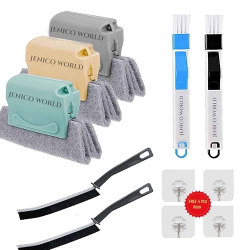 Image of 7Pcs Sliding Window Groove Cleaning Brush | Crevice Cleaner Tools | Quickly Clean All Window Slides and Gaps | Bathroom Gap Cleaning Brush,Dead Corner Multifuctional Brushes