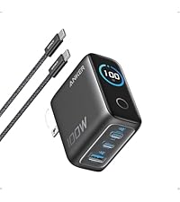 Anker Prime Charger, 100W 3-Port GaN USB C Charger Block, Foldable