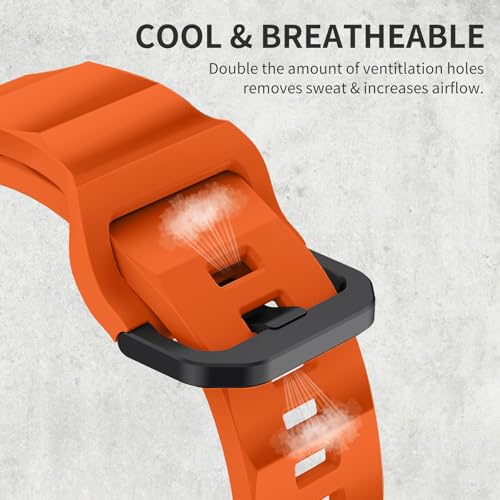 chinbersky Bransoleta Kompatybilna z Apple Watch Ultra 49mm 46mm 45mm 44mm 42mm dla Kobiet Mężczyzn, Miękki Silikonowy Pasek Sportowy na iWatch Ultra Series 10/9/8/7/6/5/4/3/2/1/SE, Pomarańczowa