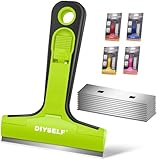 DIYSELF Rasierklingen-Schaber, 1 PCS Rasier-Schaber mit Griff, Rasierklingen-Schaber-Werkzeug für Glas, Fensterschaber mit 10 PCS 4-Zoll-Klingen, Rasier-Schaber für Herdplatte, Ofen