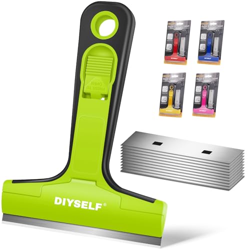 DIYSELF Razor Blade Scraper, 4 Inch Razor Blade Tool with 10 Blades