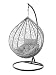 Produktbild Kideo® Komplettset: großer Hängesessel mit Gestell & Kissen, Lounge Möbel, Poly-Rattan, XXL, grau (Kissen: grau Chester (8008 Cloud))