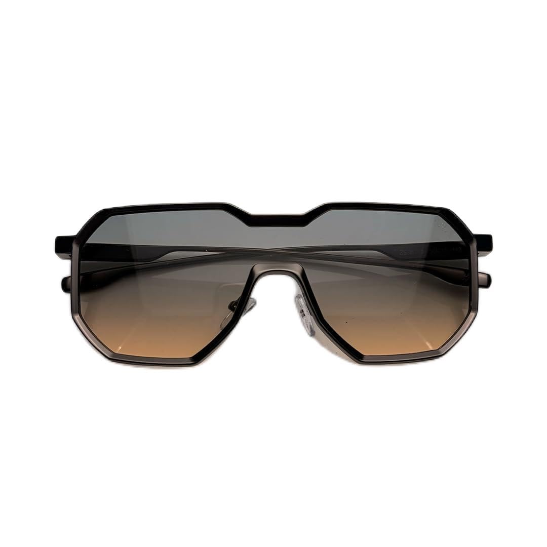 METAL NAVIGATOR by Shikhar Dhawan | Unisex Octagonal Sunglasses | Turquoise Blue Metal Frame | UV400 Protection | Turquoise Blue Lens | Medium Fit | Modern Aviator Design-image-23