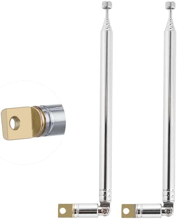 2PCS FM Telescopic Antenna DAB Radio Antenna 7 Sections FM Portable Radio Antenna 57.5CM/22.6IN for TV FM/VHF/UHF Stereo DVB-T Reception
