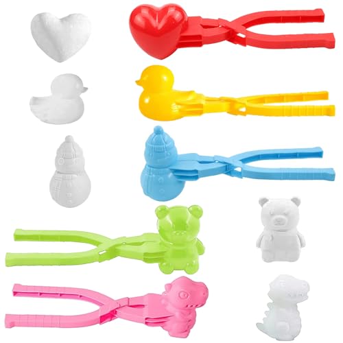 Zkaoai Schneeball Former, 5 Stück Sandball Schneeball Clip, Schneeball Maker Spielzeug, Schneeballzange, Schneespielzeug, Schneeballformer, Winter Outdoor Spielzeug zum Spielen im Schnee