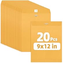 SUNEE Envelops, 9"x12" Brown Kraft Envelopes with Clasp Closure, 28-lb Paper Mailing Envelopes, 20 Count, Great for Filing, Storing or Mailing Documents