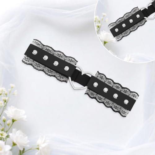 Garters for Bride,Black Garter for Bride Goth Accessories Bridal Garters Set Leg Thigh Wedding Accessories Lace Prom Garter Belts for Women Leg Harness Thigh Strap Bands 1Pcs