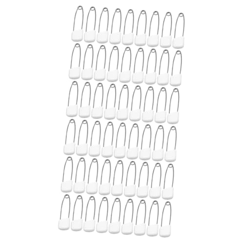 Operitacx 2sets Steel Plastic Material Baby Diaper Pin Locking Head Reusable Diapers Safety Lock Pins 100pcs*2