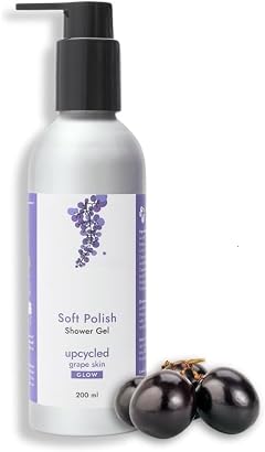 SE Grape Skin Soft Polish Shower Gel 200 ml Bio-Active - Upcycled Body Wash Antioxidant-Rich Cleanser Eco- Friendly