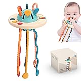 【Juguete para tirar de los niños】El juguete para bebé tiene 6 cuerdas con diferentes texturas y formas, que se pueden tirar de un lado a otro para entrenar las habilidades motoras de mano finas del bebé. Las diferentes texturas no solo proporcionan una rica experiencia táctil, sino que también experimentan diferentes niveles de dificultad y vibración al tirar de la cuerda. Los juguetes para bebés de 6 a 12 meses son una buena opción