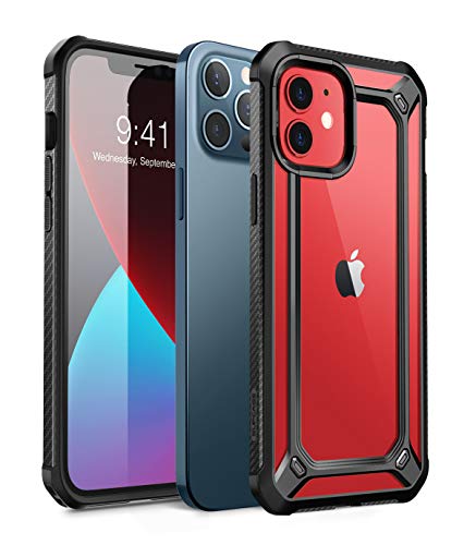SupCase Unicorn Beetle EXO Series Case for iPhone 12 / iPhone 12 Pro (2020 Release) 6.1 Inch, Premium Hybrid Protective Clear Bumper Case (Black)