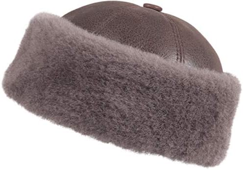 Shearling Sheepskin Winter Beanie Hat 