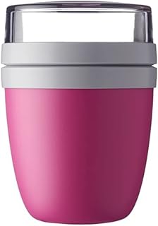 Mepal Lunchpot Ellipse - Pink – 500 ml praktischer Müslibecher, Joghurtbecher, To go Becher – Geeignet für Tiefkühler, Mik...