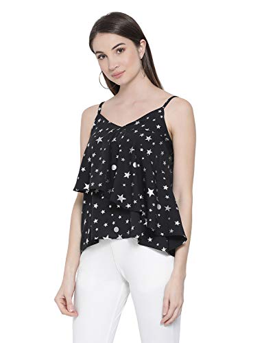 Image of oxolloxo Women's Shoulder Strap Polyester Floral Top