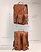 Volksy Bags Genuine Leather Backpack for Men, 15 Inch Laptop Bag, Leather Travel Backpack for Women, Vintage Designer Bookbag, Medieval Art Rucksack for College, Work & Hiking - Brown