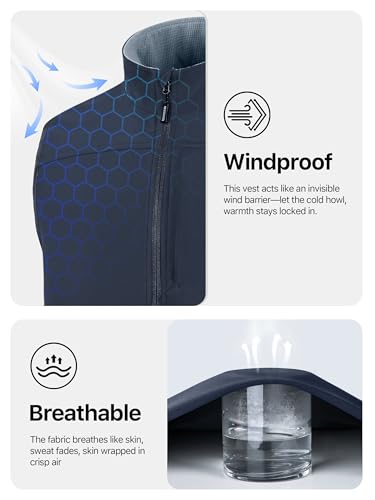 FREE SOLDIER Men's Lightweight Golf Vest Outerwear Windproof Sleeveless Softshell Jacket Running Vest4