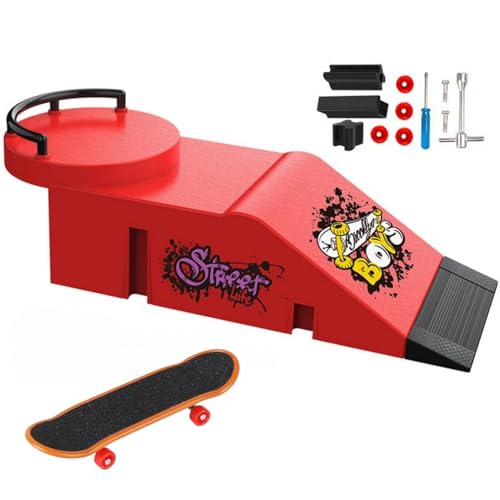 TriUnytion Mini Finger Skate et Rampe Kit, Mini Tech Deck Skate Doigt avec Rampe Skatepark Kit, Cadeau pour Garçons et Filles (D)