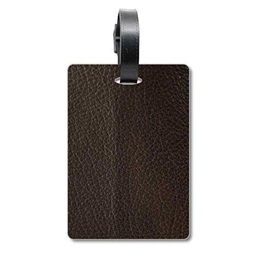 Étiquette de valise en cuir noir au motif abstrait pour l'identification de vos bagages