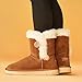 Weestep Toddler/Little kids Girls Boots Faux Fur Snow Warm Winter Fashion Boots(Chestnut Button 5 Toddler)