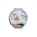 Monkey Organism Animal Photography Hand Compact Mirror Round Portable Pocket Glass
