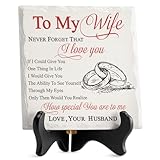 LukieJac Gifts for Wife from Husband Romantic Ceramic I Love You Gifts Plaque for Wife Birthday Gift Ideas, Valentines Day, Wedding Anniversary Home Decorations