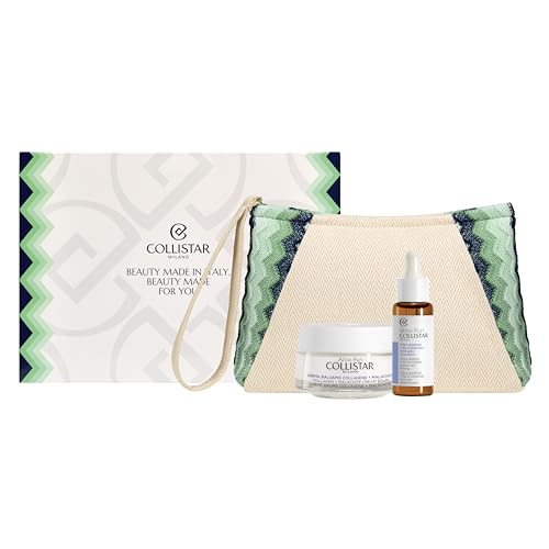 Collistar Cofanetto Regalo Donna Attivi Puri Collagene, Crema Viso 50ml + Siero Glicogeno 30ml, Effetto Rassodante e Antirughe, Pelle Compatta, Con Pochette