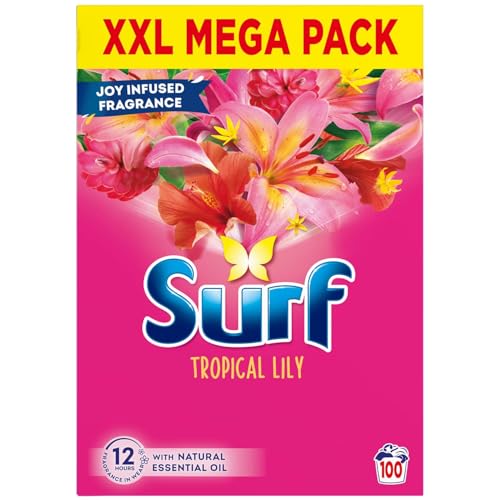 Surff Washing Powder 100w - Tropical Lily - Laundry Detergent Bursting With Uplifting Fragrance, Ensuring Your Clothes Smell And Feel Fresher For Longer.