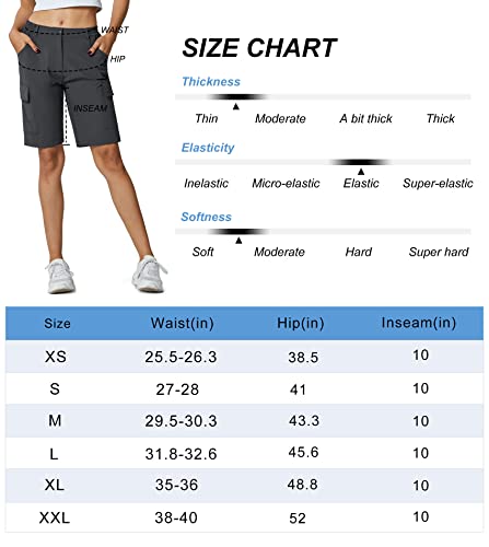 Maskert Women's Quick Dry Hiking Shorts Lightweight Cargo Shorts Water Resistant Summer Outdoor Travel Camping, Navy Blue L #TOP5