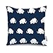 Popeven Elephant Decorative Pillow Case Cover Navy Blue Elephant Sofa Cushion Cover Bedding Pillowcase 18x18 inch
