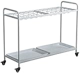 Gran Estante del Metal del bastón con Ruedas paragüero del Ministerio del Interior Corredor de Almacenamiento 48 Rejilla 48 Gancho Bandeja de Goteo 100X35X77 Cm