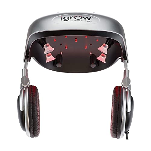 iGrow Sistema de crescimento capilar a laser – Clinicamente comprovado, aprovado pela FDA, para home