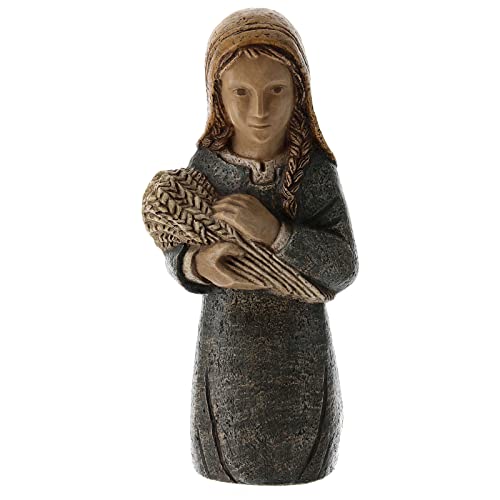 Shepherdess with Spikes and Child for Rural Nativity Scene Blue