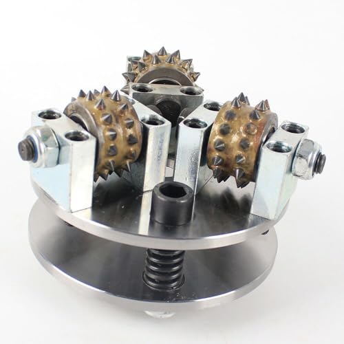 Klenbo 5 Zoll/125 mm Buschhammer-Radplatte mit 3 Rollen, Radspitzen für Winkelschleifer, Litchi-Oberfläche für Beton, Granit, Marmor, Stein, Diamant-Schleifrad