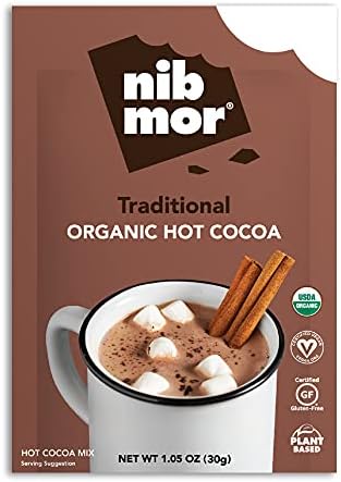 Nib Mor Organic Drinking Chocolate - Delicious, Healthy Treat - Traditional, 1.05 oz (Pack of 6)