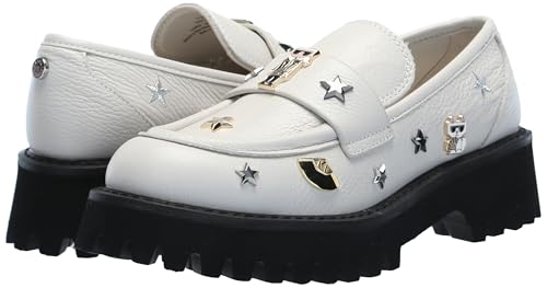 Image of Karl Lagerfeld Women's Gaston Lug Sole Loafer with Pin Embellishments