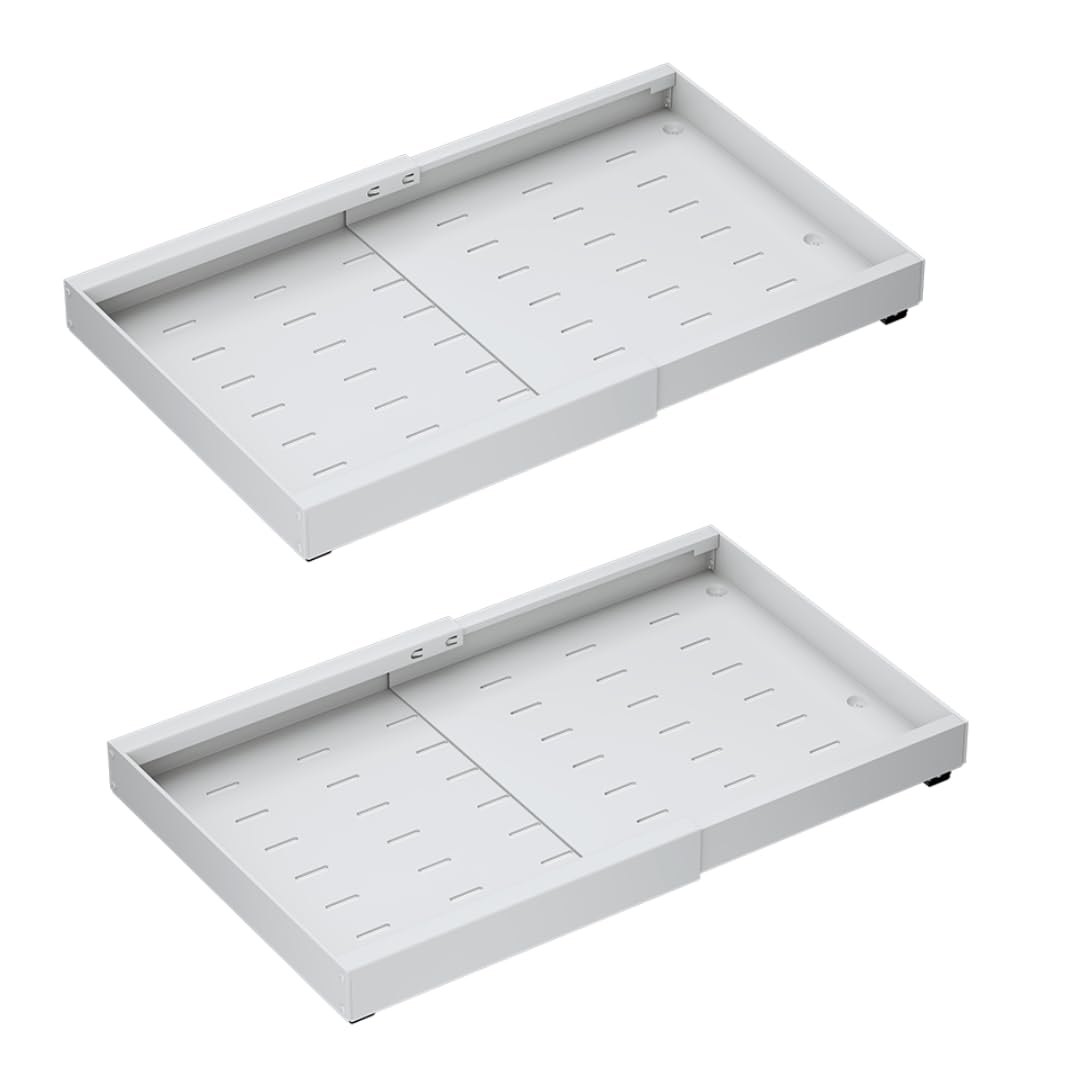 Teleskopschublade Küche 52cm Tief, 2er Ausziehschublade | Ohne Bohren