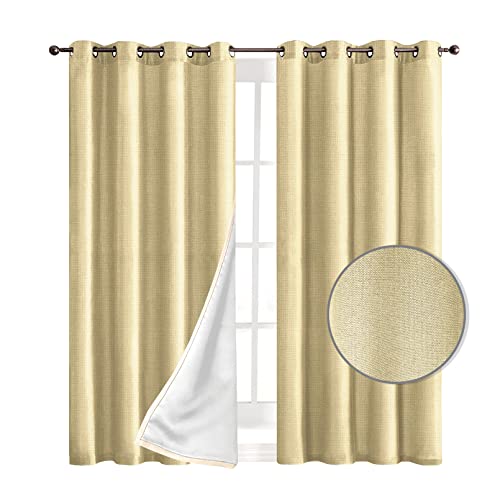 Elegant Comfort Blackout Grommet Top Curtains - 2 Panels Set - Window Treatment, Thermal Insulated, Room Darkening, Energy Saving Window Drapes for Living Room (Set of 2) - W54 X 84inch, Linen