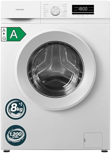homeX Waschmaschine 8kg, Frontlader - 1.200 U/Min, Energieklasse ...