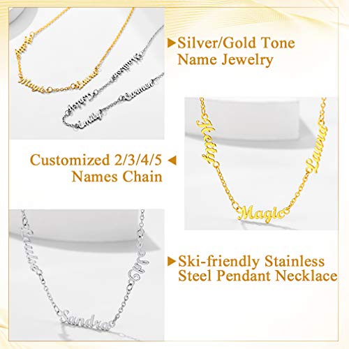Custom4U Custom Name Necklace Personalized for Women Sterling Silver/18K Gold Plated Nameplate Necklaces Customized Jewelry Gifts for Birthday Anniversary4