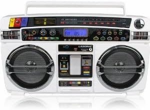 Lasonic i-931BT Portable Bluetooth Stereo Ghetto Blaster BoomBox Speakers with USB / SD and Auxiliary Input - White