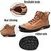 NXNBHSL Mens Orthopedic Comfortable Handmade Boots Casual Mid Top Walking Driving Shoes Waterproof Arch Support Spacious Toe Box Outdoor Leather Shoes (Brown,6)