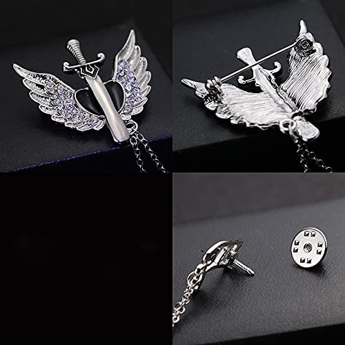 Spilla Teschio Con Ali D'Angelo - Gioiello Vintage In Strass E Lega, Accessorio Punk Ed Elegante Per Cappotto E Abbigliamento