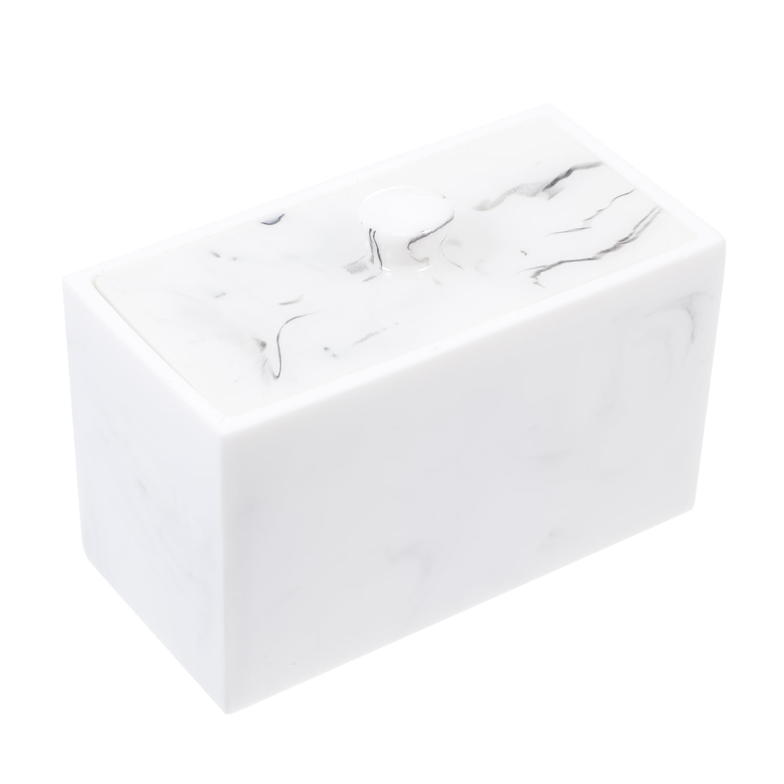 Caja para hisopos de algodón organizador de resina con tapa y gran capacidad