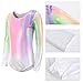 Girls Gymnastics Leotard Long Sleeve Fitness Outfit Unitard Dance Clothing Leotard Bodysuit Activewear Medium