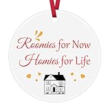 Roommate Gift for Women Christmas Ornaments Gift Friendship Gift for Men College Roommate Ceramic Keepsake Roommate Birthday Gifts Ceramic Hanging Ornament Gift for Roommate Graduation Gift
